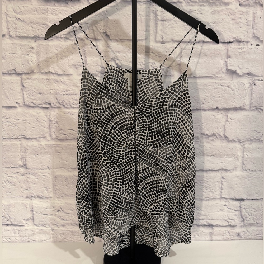 H&M Black and White Patterned Camisole Sz 8
